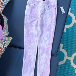 Lands' End Kids Lavender Tie-Dye Skinny Jeans. NWT